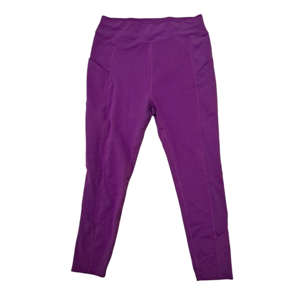 PopFit Purple Stretchy High Waisted Athletic Fitness Workout Leggings Size 2XL - Picture 1 of 7